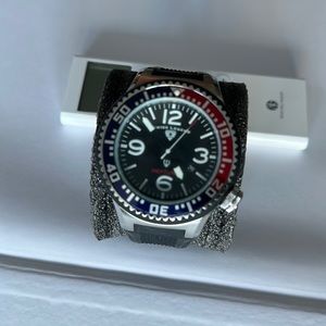 swiss legend, stainless steel, size 52mm watch, red and blue